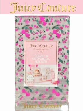 Juicy Couture Home Heart Cherry Logo Tablet & Cookbook Acrylic Holder